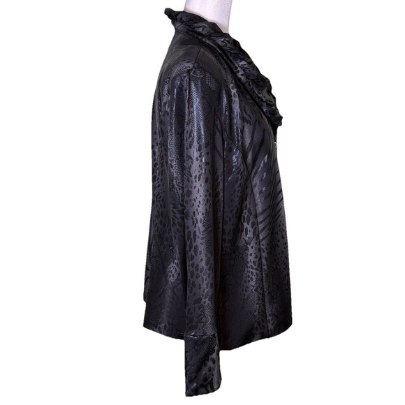 Vintage Artex Women’s Metallic Animal Print Ruffle Zip Jacket Night Out Glam XL - Picture 4 of 8